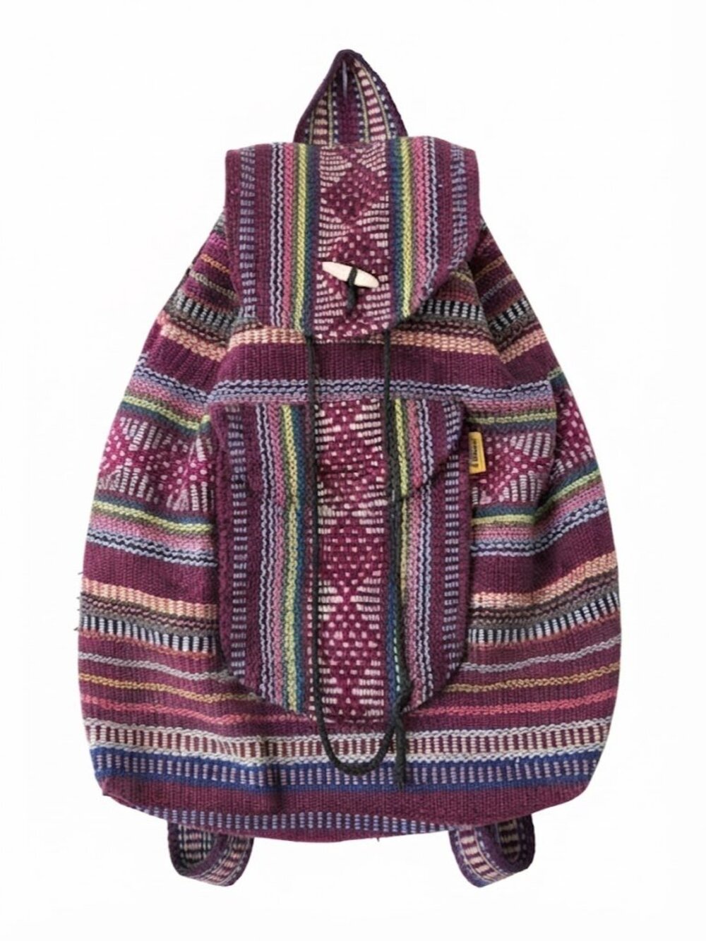 Vintage 90s Multicolor Woven Boho Backpack